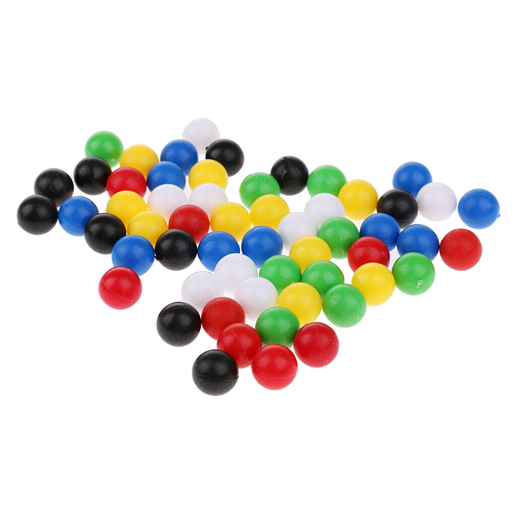60x Colored Small Plastic Balls Beads Building Blocks Bulk for Desktop Shooting