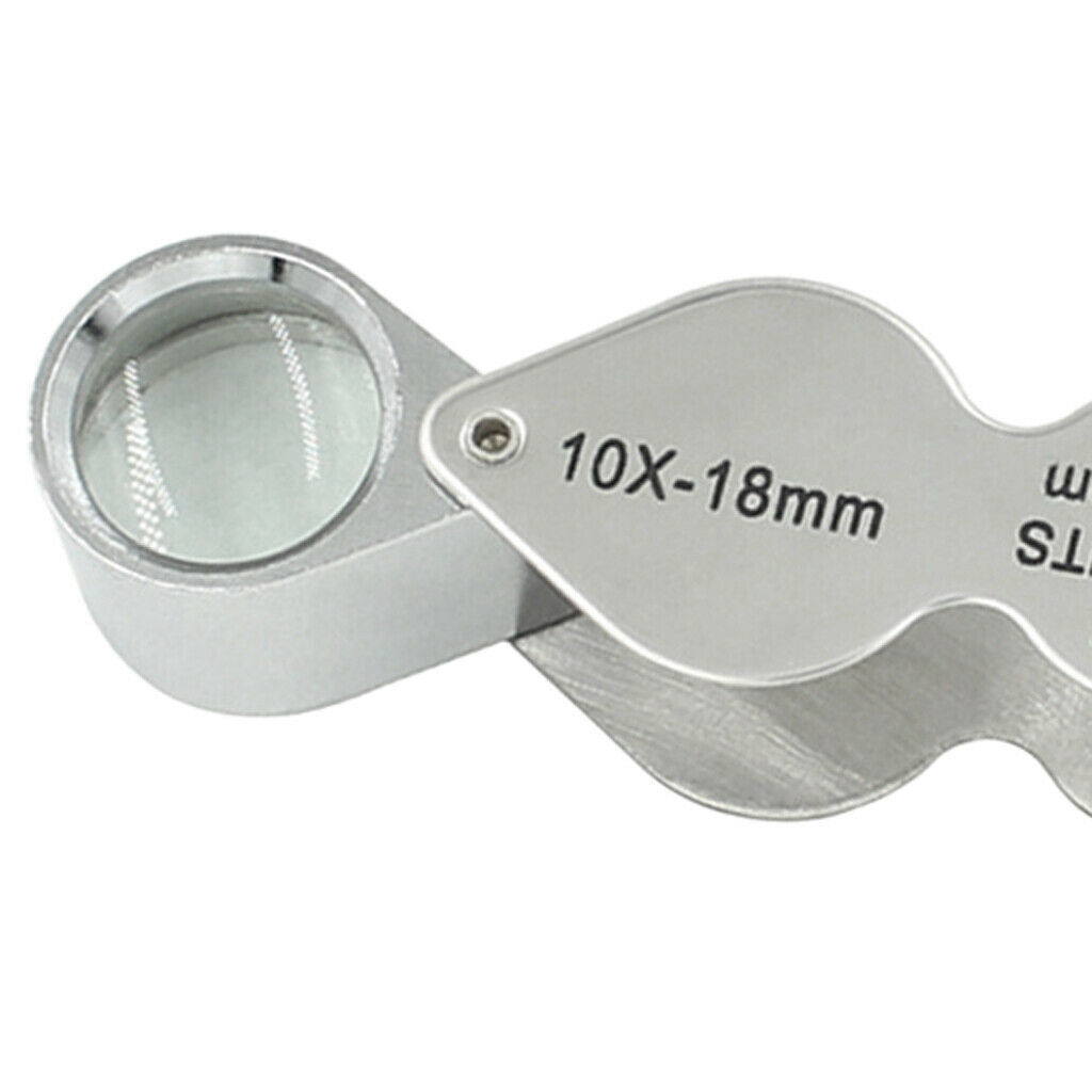 Dual 10x & 20x Jewelers Loupe Great Jewelry Tool Glass Lens 18mm 12mm Chrome