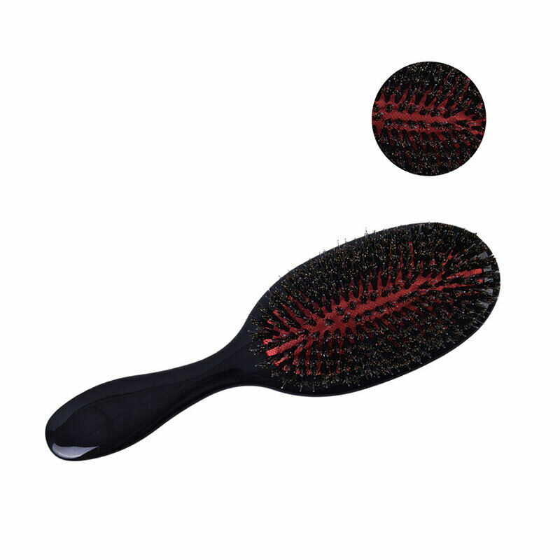 Natural Boar Bristle Oval Anti-static Paddle Comb Scalp Massage Comb Hair BY TL