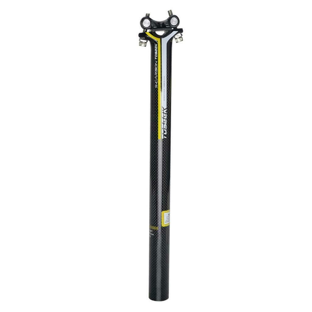 Carbon Fibre Seatpost Bicycle Seat Post Tube Seat 30.8mm Yellow 30.8x400mm