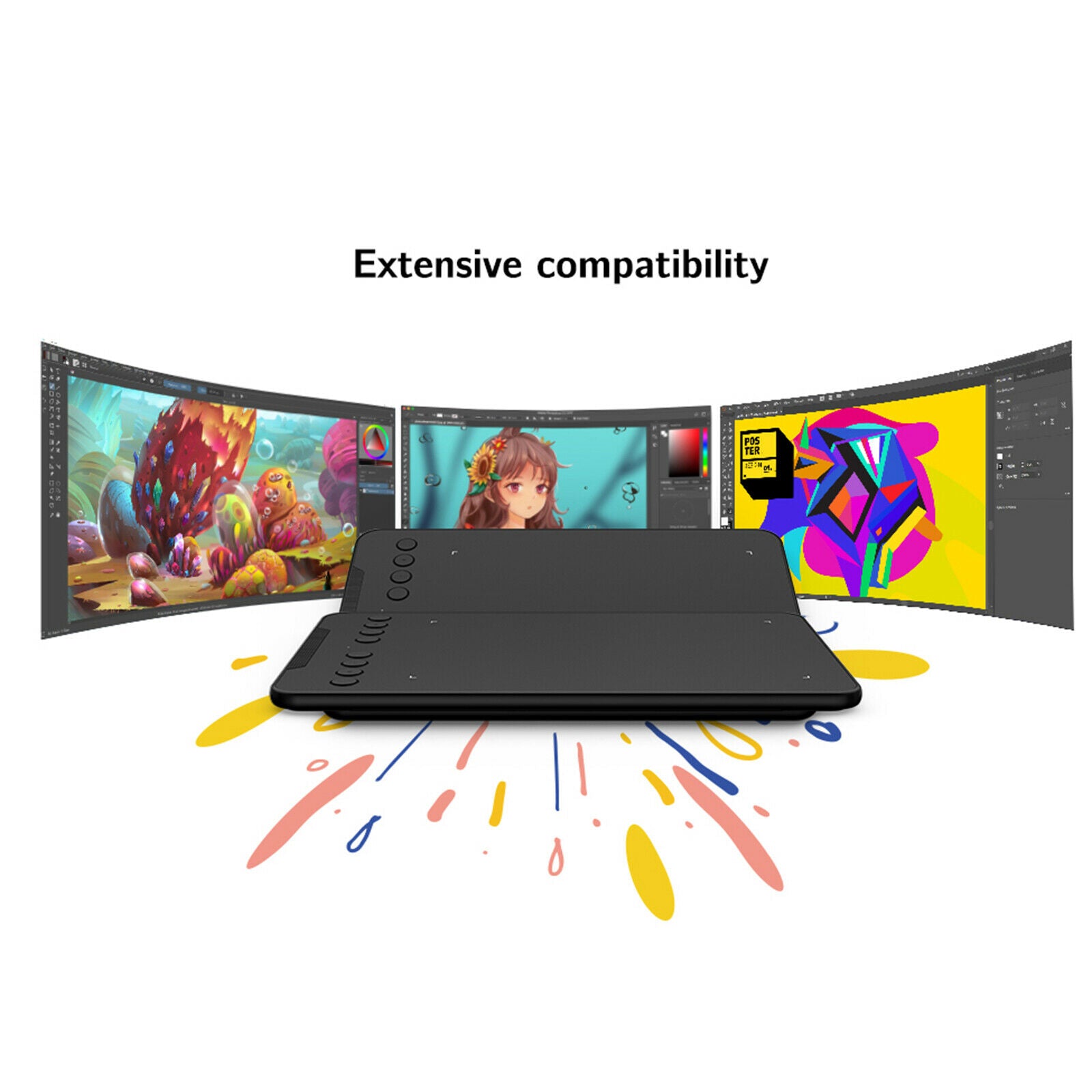 EX08S 7x 4.37" Digital Graphic Drawing Tablet 220RPS Painting Pen Board