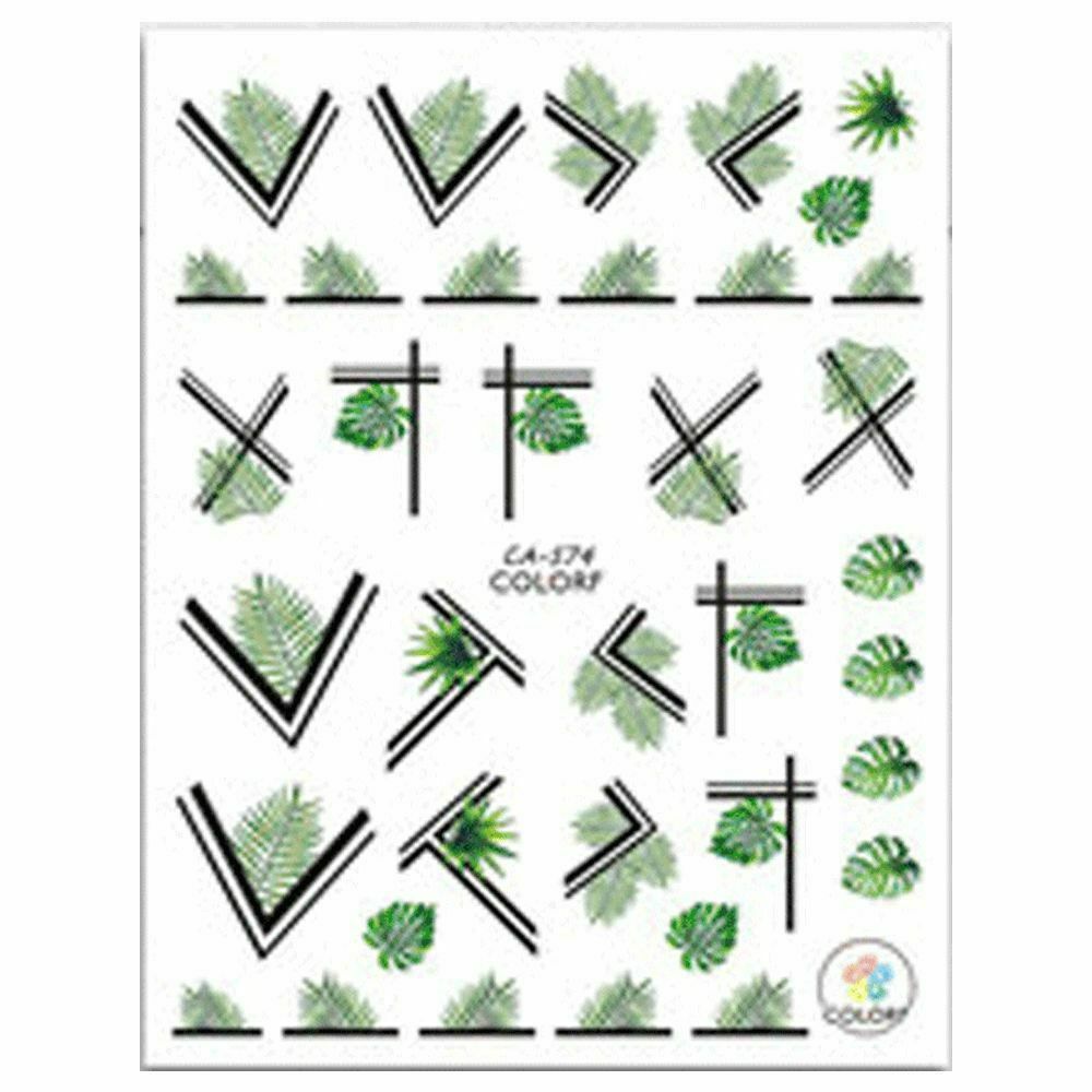 Easy To Use Nail stickers Geometrics Decoration Leaves And Flower Images