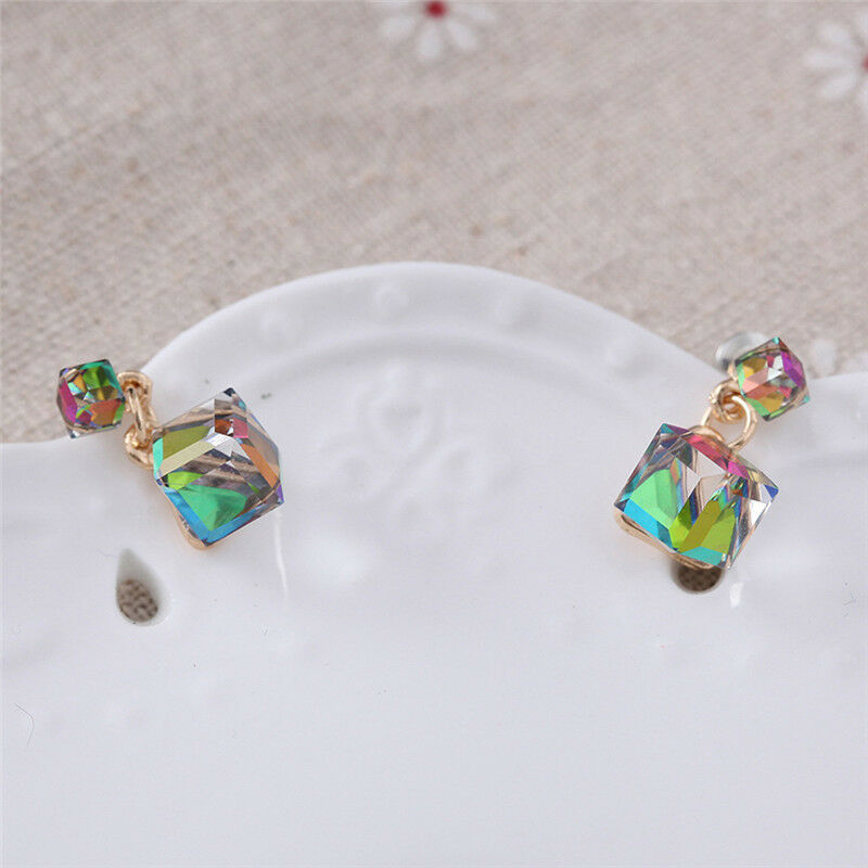 Crystal Rhinestone Earrings Zircon Stud Earrings Women Wedding Bridal Jewe.l8