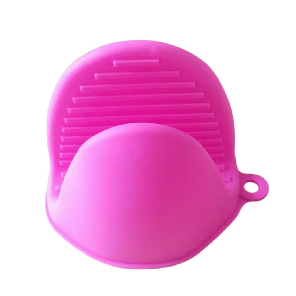 Rose Red Insulation Silicone Gloves Potholder Microwave Oven Mitt Hand Clips