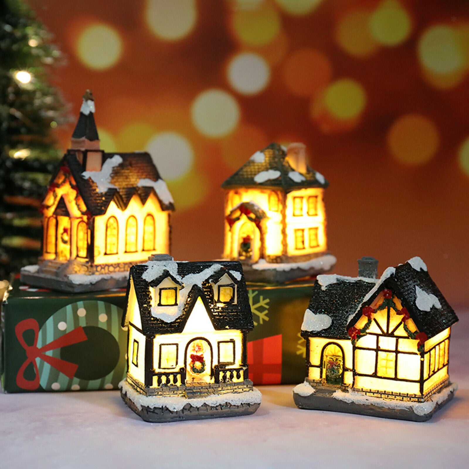 Christmas Church Village Lit House LED Lighted Mini House Christmas Collectible