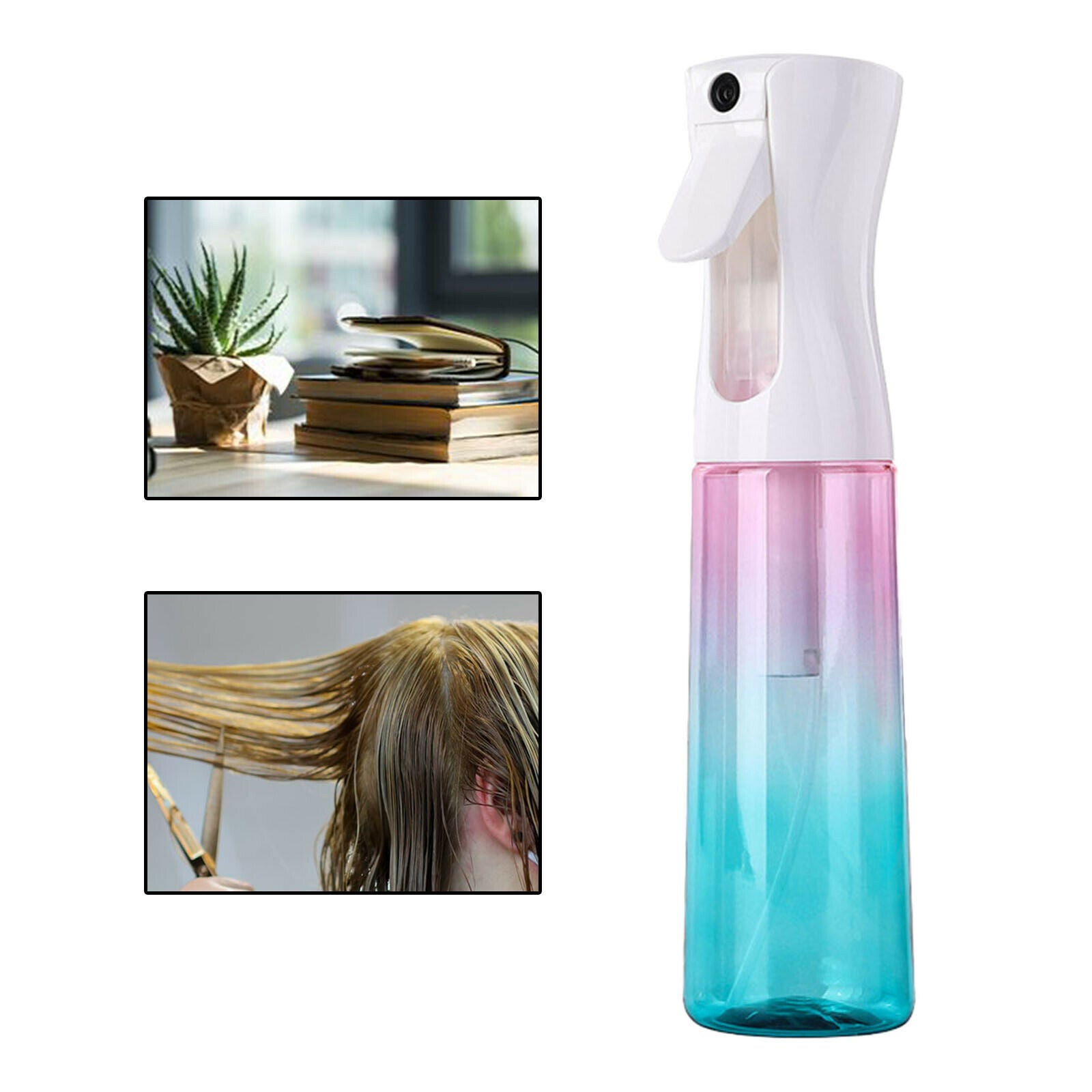 2X Empty Hair Spray Bottle for Salon Hair Styling Plants Gradient pink blue