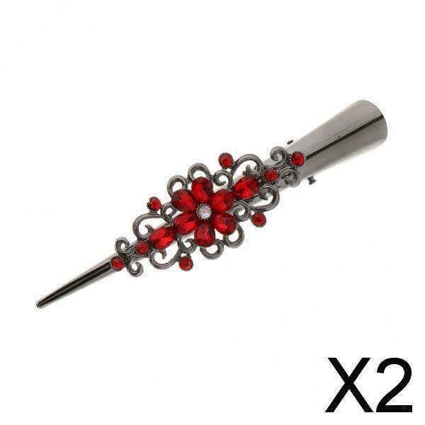 2X Womens Hair Clips Crocodile Duckbill Alligator Large Hair Clasp New Red