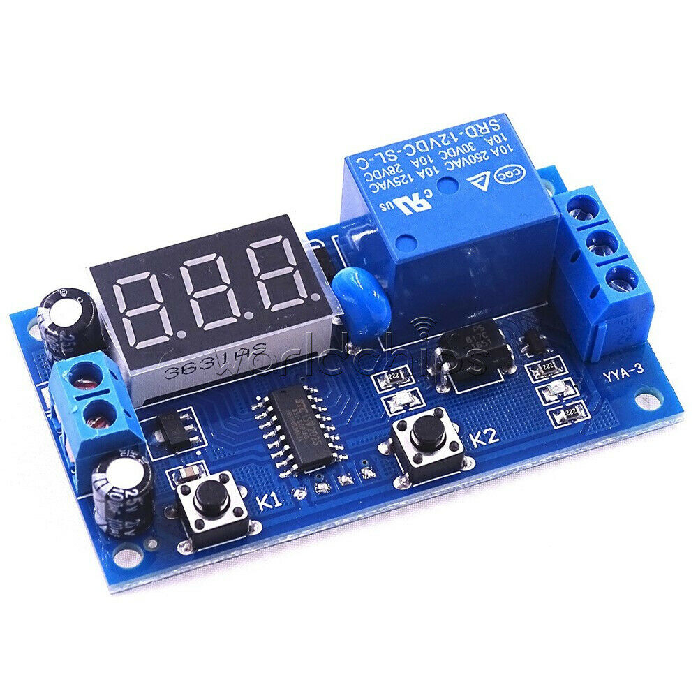 DC12V 2-Button 3-digit Infinite LED Delay Timer Relay on/off Switch Loop Module