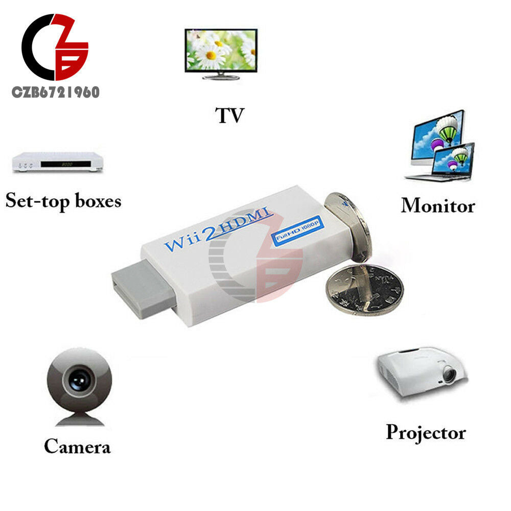New Wii to HDMI Wii2HDMI 720p/1080P Upscaling Converter Adaptor +3.5MM