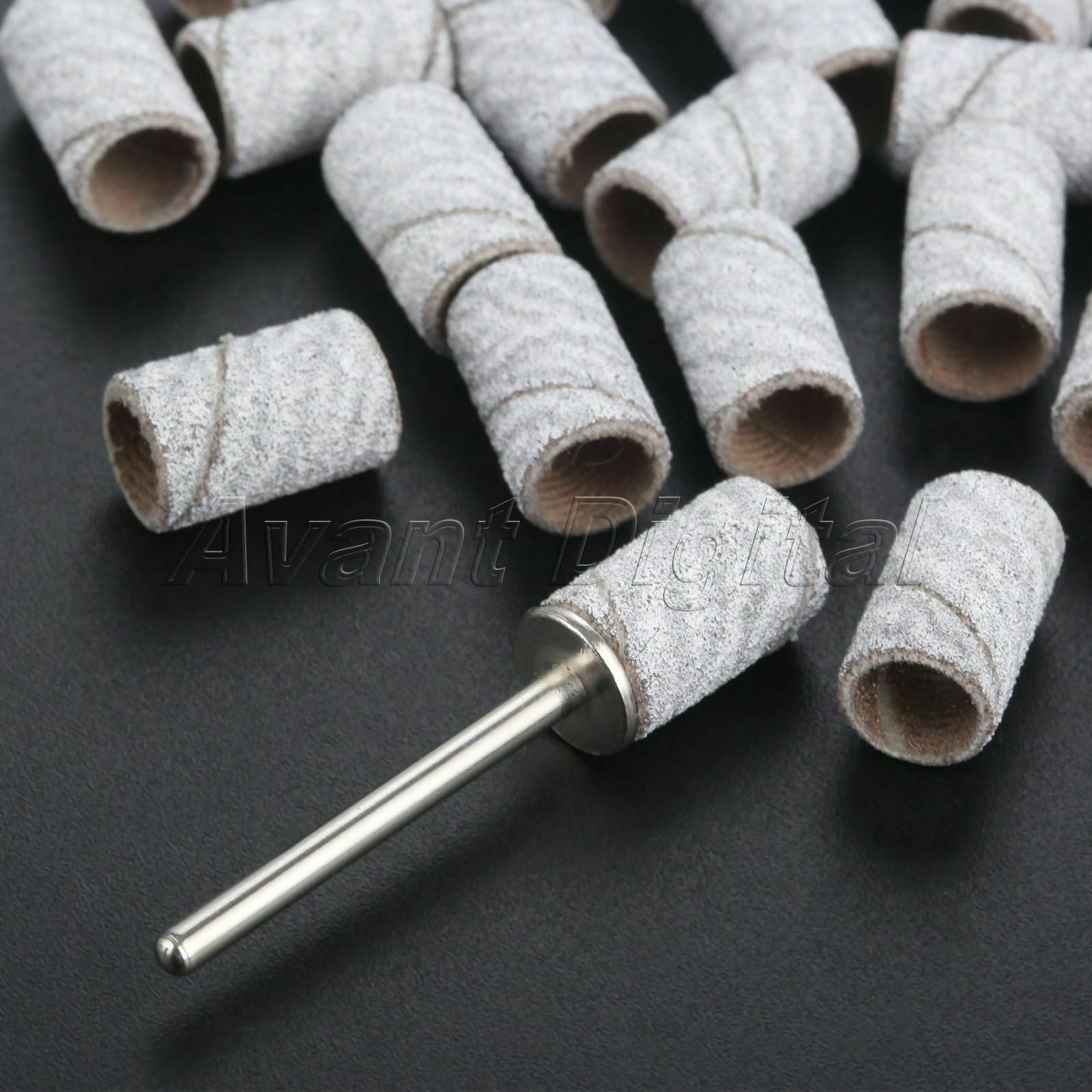100× Sand Bands Shank Rotary 1X Sanding Drum Mandrels Tool File Machine Bits Set