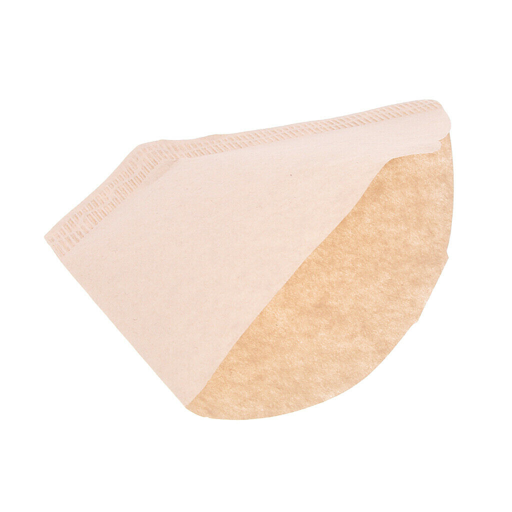 Pack of 100 Pcs #4 Coffee Filter Paper Natural Brown Cones Count Unbleached
