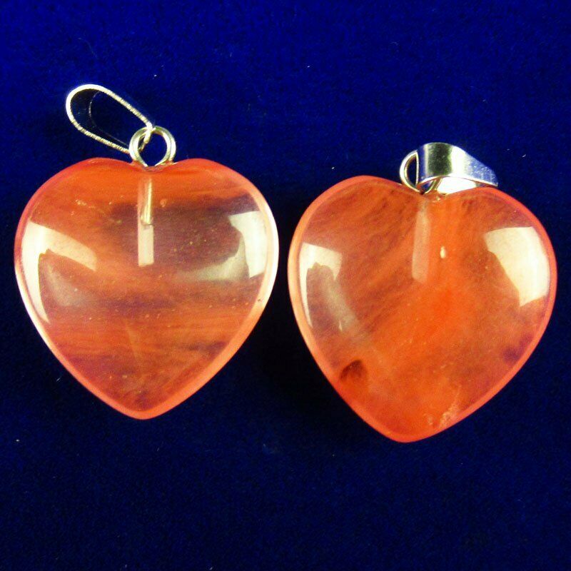 10pcs 20x20x6mm Red Volcano Cherry Quartz Heart 34g Pendant Bead A-231SK