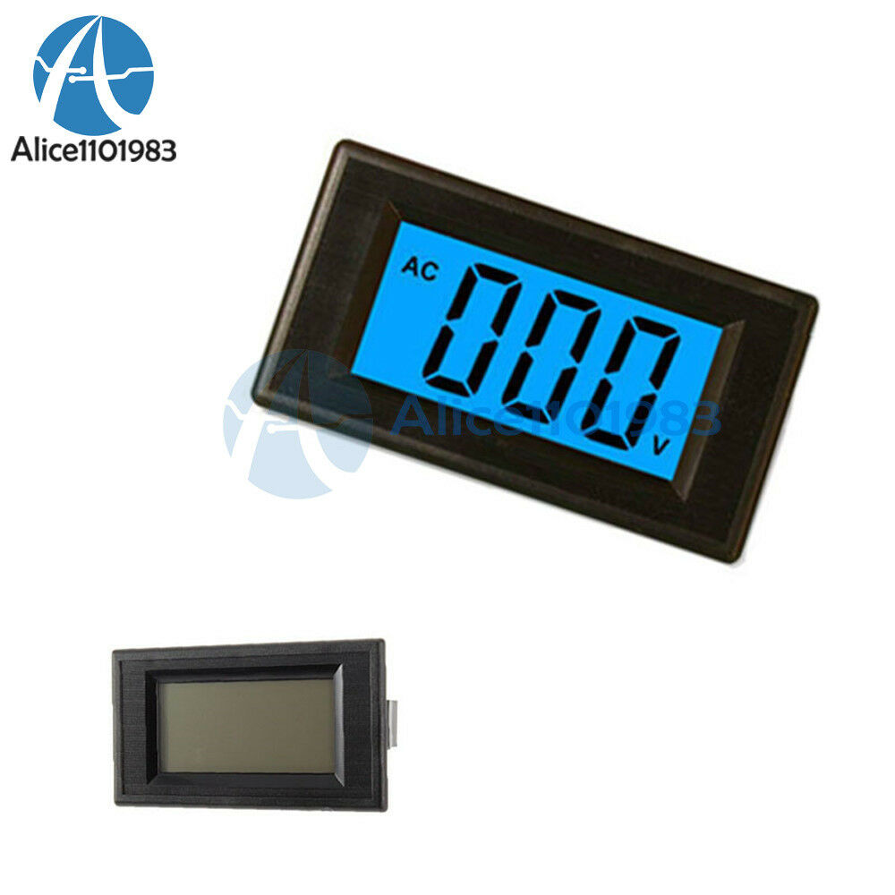 4-Wire 3 1/2 Digital Blue LCD AC 0-500V Volt Panel Meter Voltage Power Supply