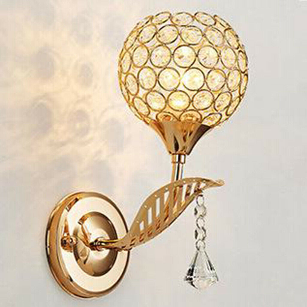 Crystal Wall Light Bedroom E27/26 Socket Sconce Cafe Hotel Lighting Fixture