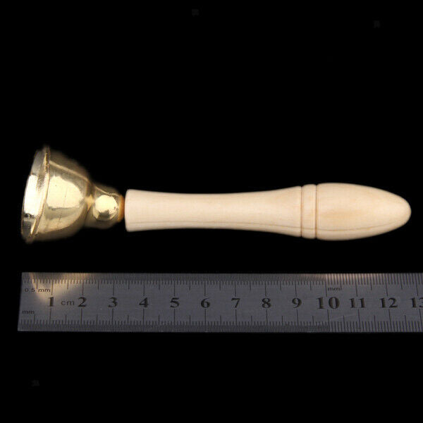 2pcs Mini Golden Bell Musical Toys with Wooden Handle for Kids