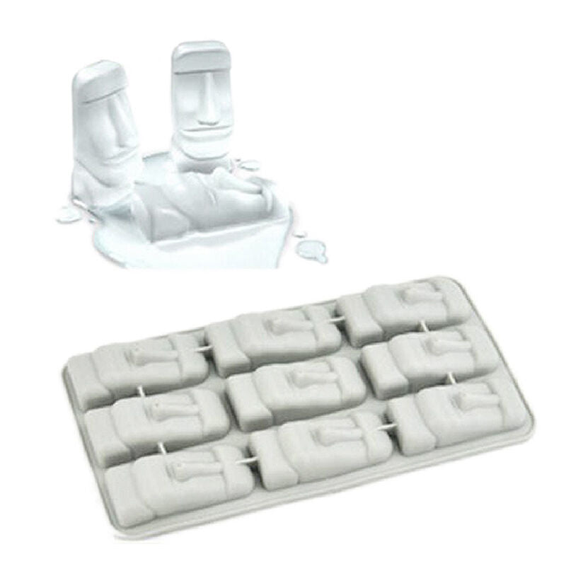 New Easter Island Moai Stone Statues Ice Tray Cubes DIY Mould Pudding Mold $Y SJ