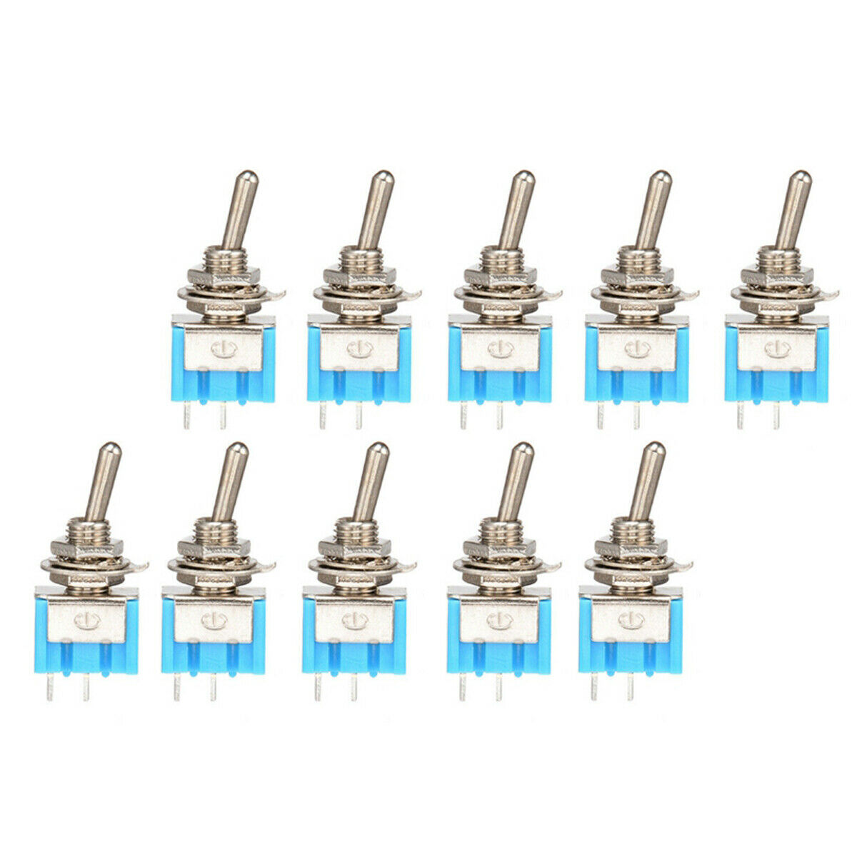 Mini 10x 2 Position MTS-101 2 Pin SPST ON-OFF 6A 125V AC Toggle Switches Kit Set