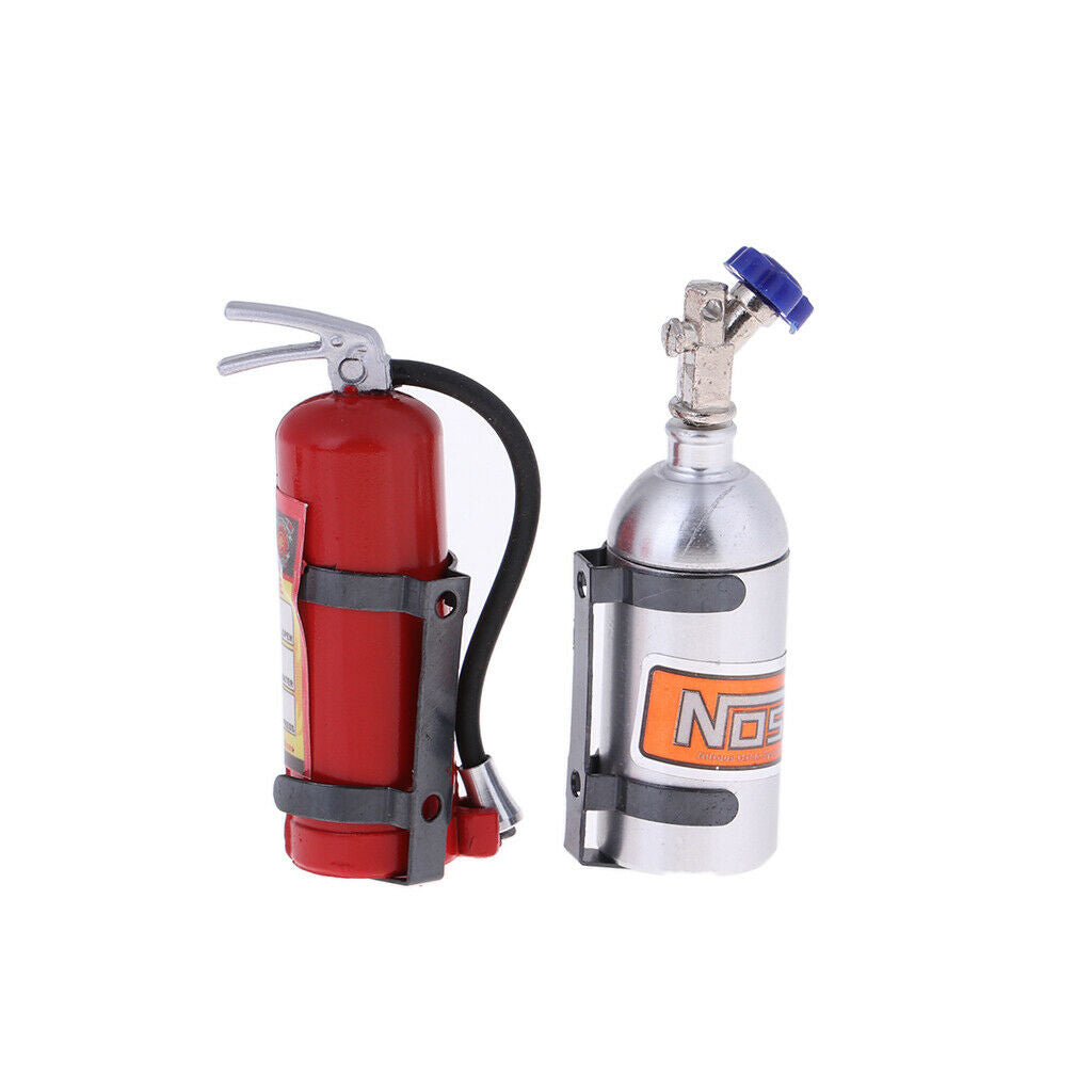 1/10 RC Rock Crawler Decor Fire Extinguisher Set W/ Luggage Net for RC Car