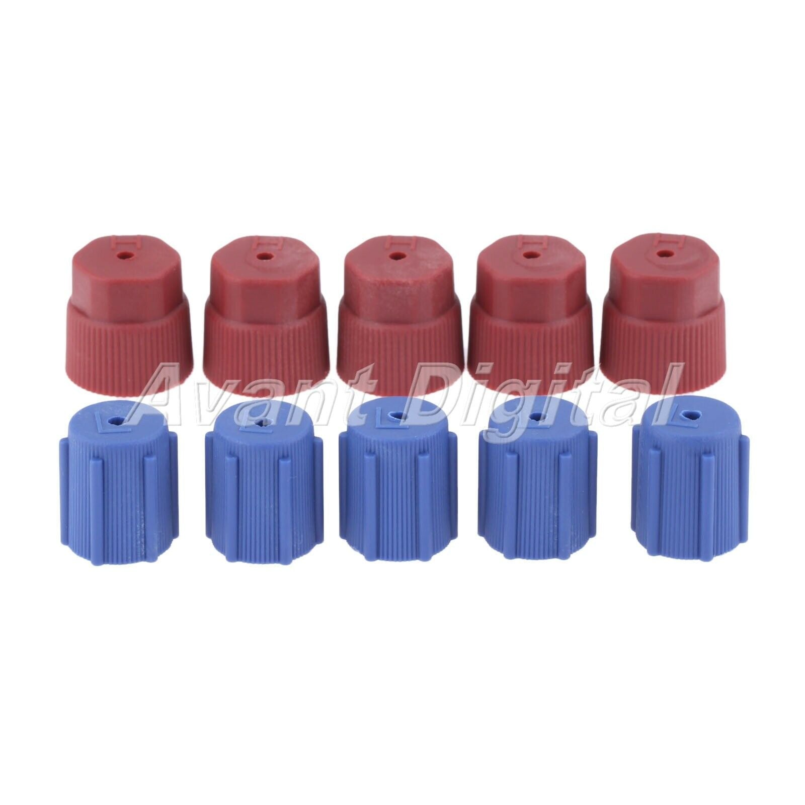 R134a 5 Blue Low 13mm & 5 Red High 16mm Air Conditioning Charging Port Caps 10Pc