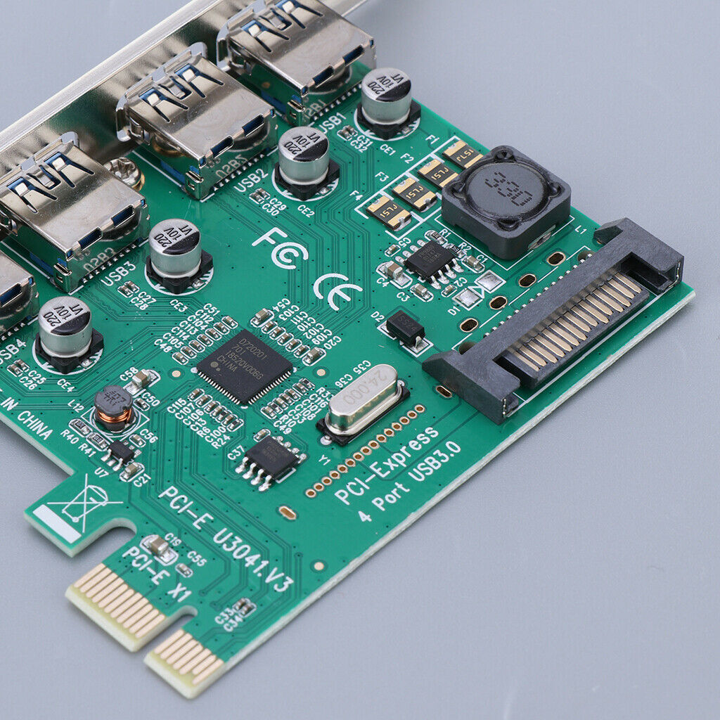 4-Port PCI-E To USB 3.0 HUB PCI  Expansion Card Adapter 5 Gbps Speed