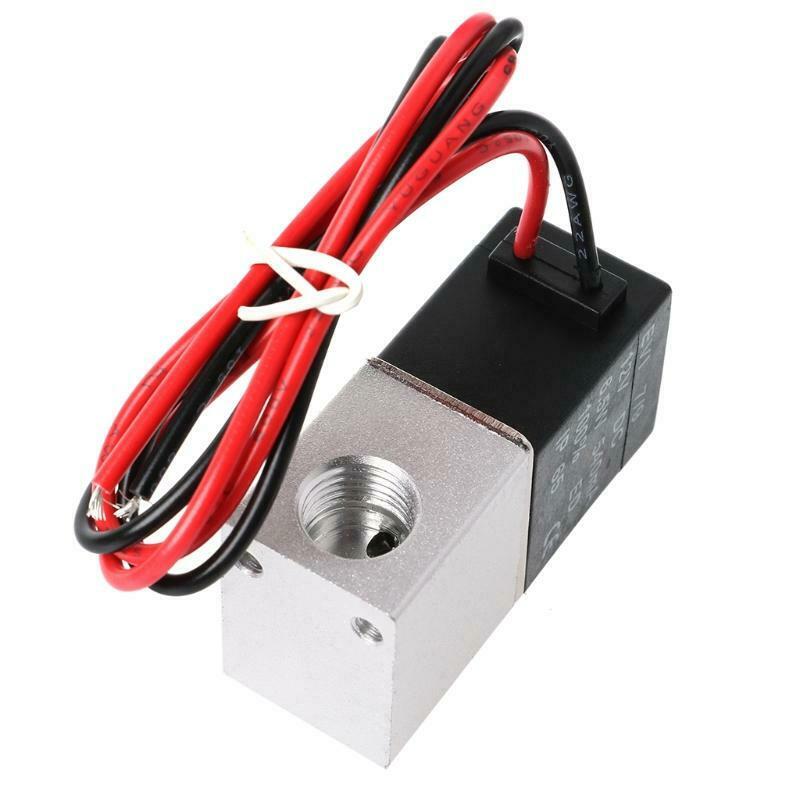 1/4" DC 12V 2 Way Normally Closed Pneumatic Aluminum Electric Solenoid Air Valve