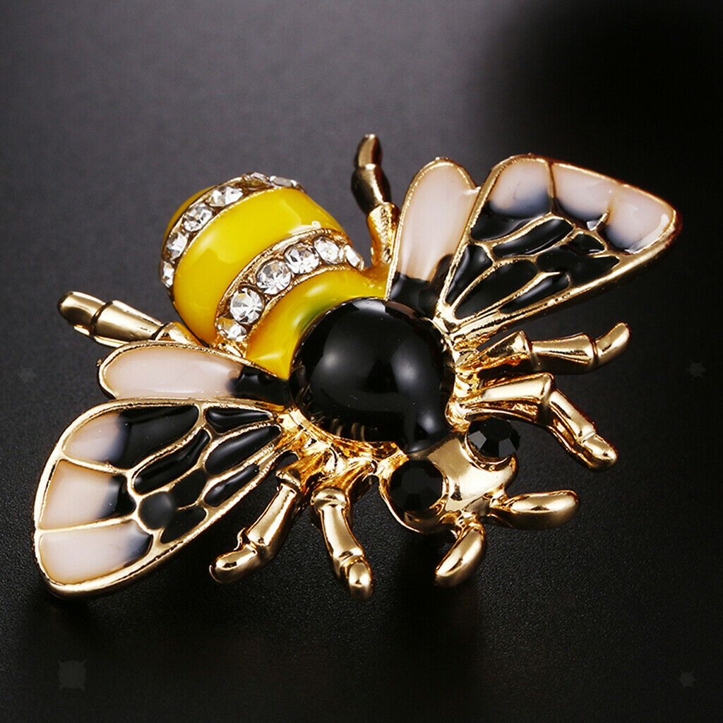 Rhinestone Crystal Brooch, Bee Flying Insect Fashion Jewelry
