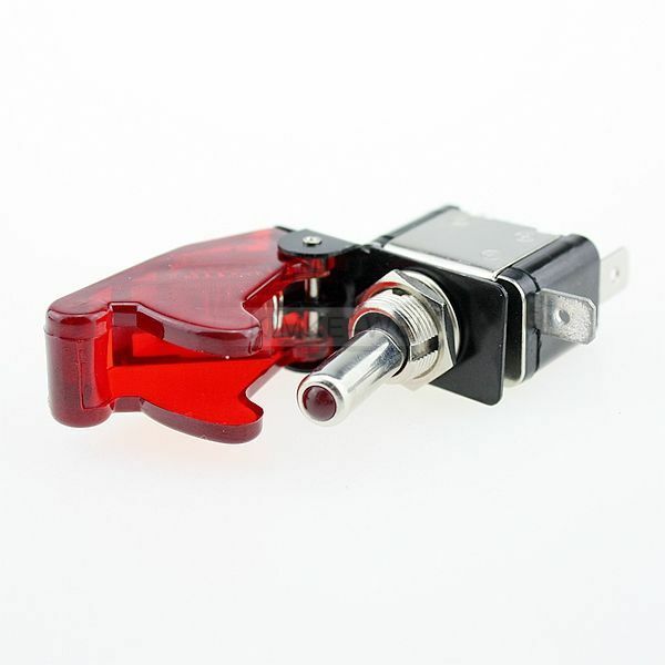 5x Red LED Illuminated Toggle Rocker Switch With Cover For Car Boat 12V 20A New