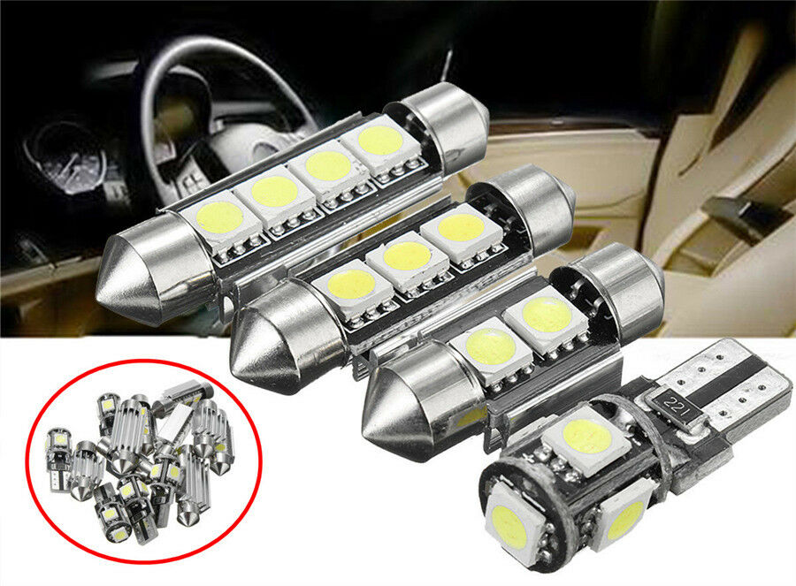 14X White Car LED Interior Dome Map Reading Trunk Bulb License Plate Light Kit