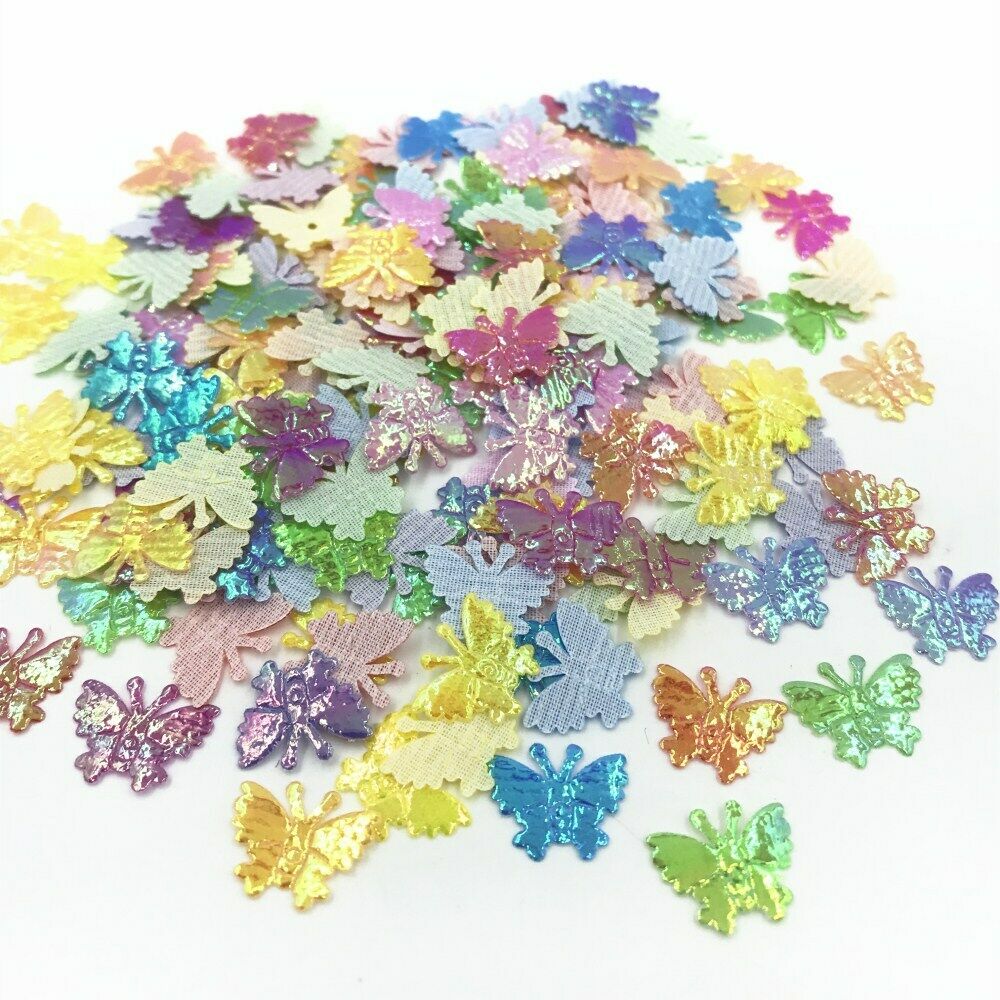 500pcs Glitter Colorful butterfly Appliques Mixed Colors decoration Crafts 16mm