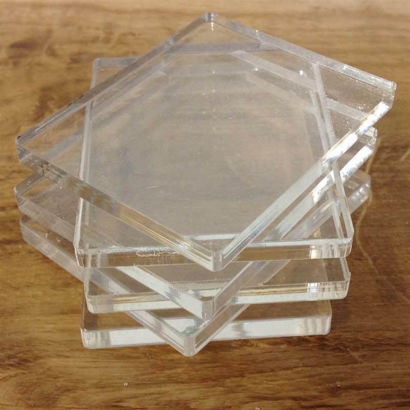 Clear Acrylic Stamping Rubber Perspex Thin Blocks Pads Card Craft 5mm 6 Packs