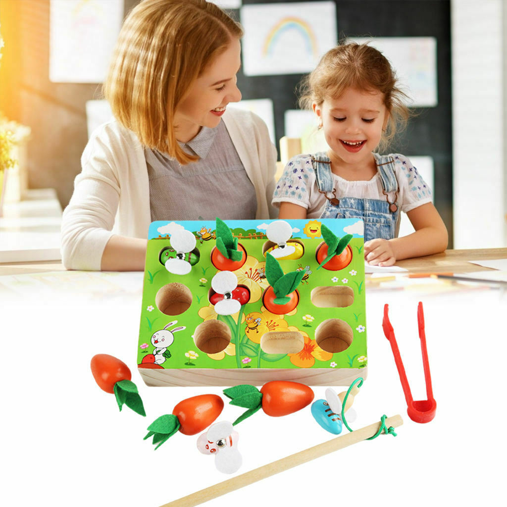 Carrot Harvest Game Wooden Toys Puzzle Creative Fine Motor for Kids Baby