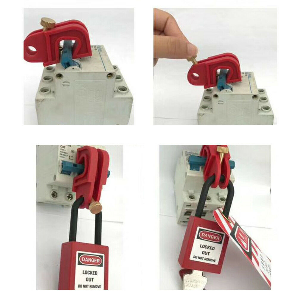 Universal Circuit Breaker Lockout Red with Twister Screw LOTO Device