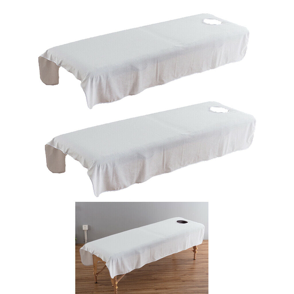 2pcs/set Massage Table Sheets Cosmetic Beauty Hotel Face Bed Covers White
