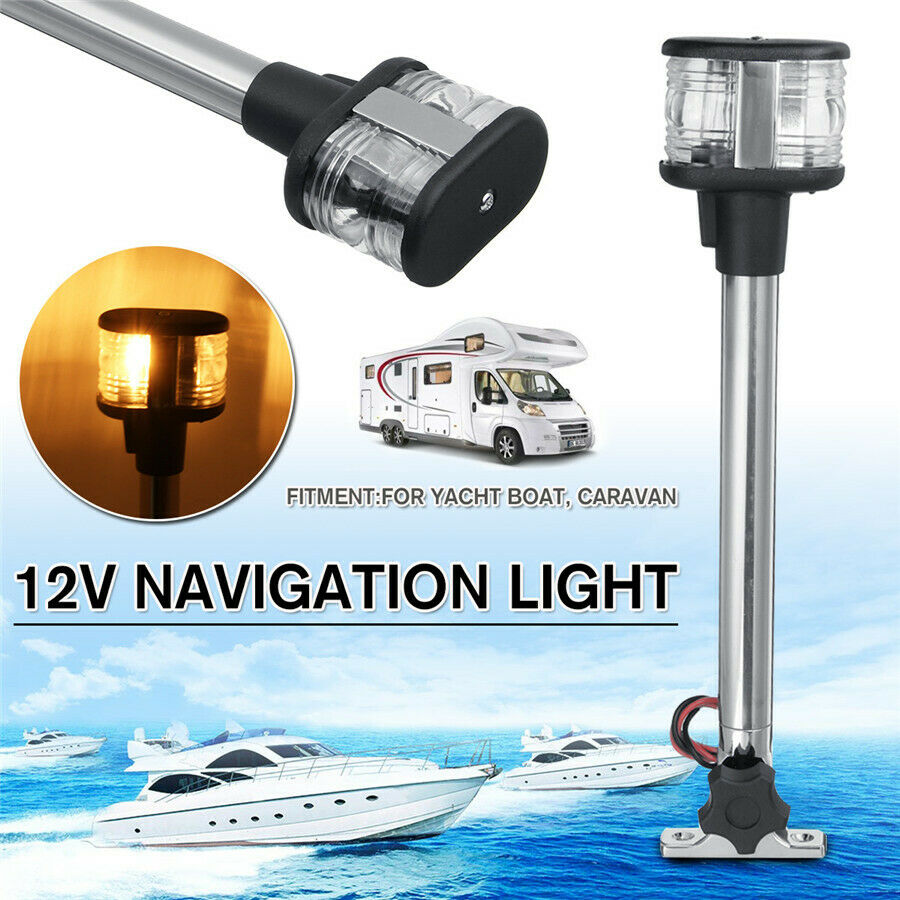 Fold Down Marine Boat Yacht 360Â° Navigation Light Stern Anchor Pole Lamp