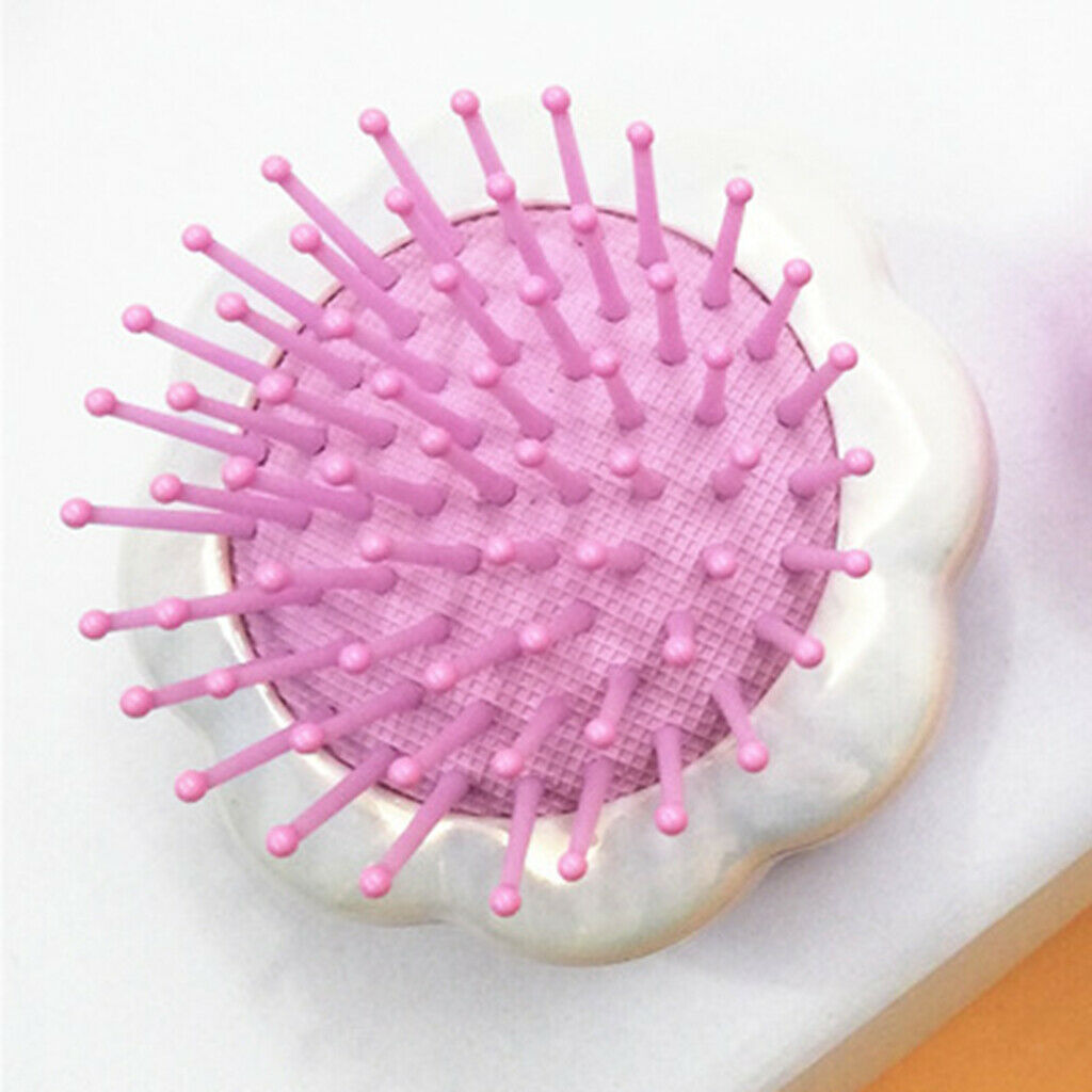 Cute Hair Brush Massage Brush for Men Women Curly Natural Hair White Flower