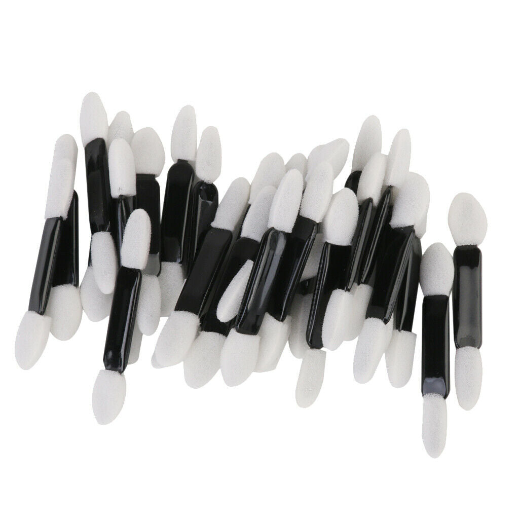 Lots 50 Disposable Oval Makeup Eyeshadow Eye Shade Sponge Brush Tools 4.8cm