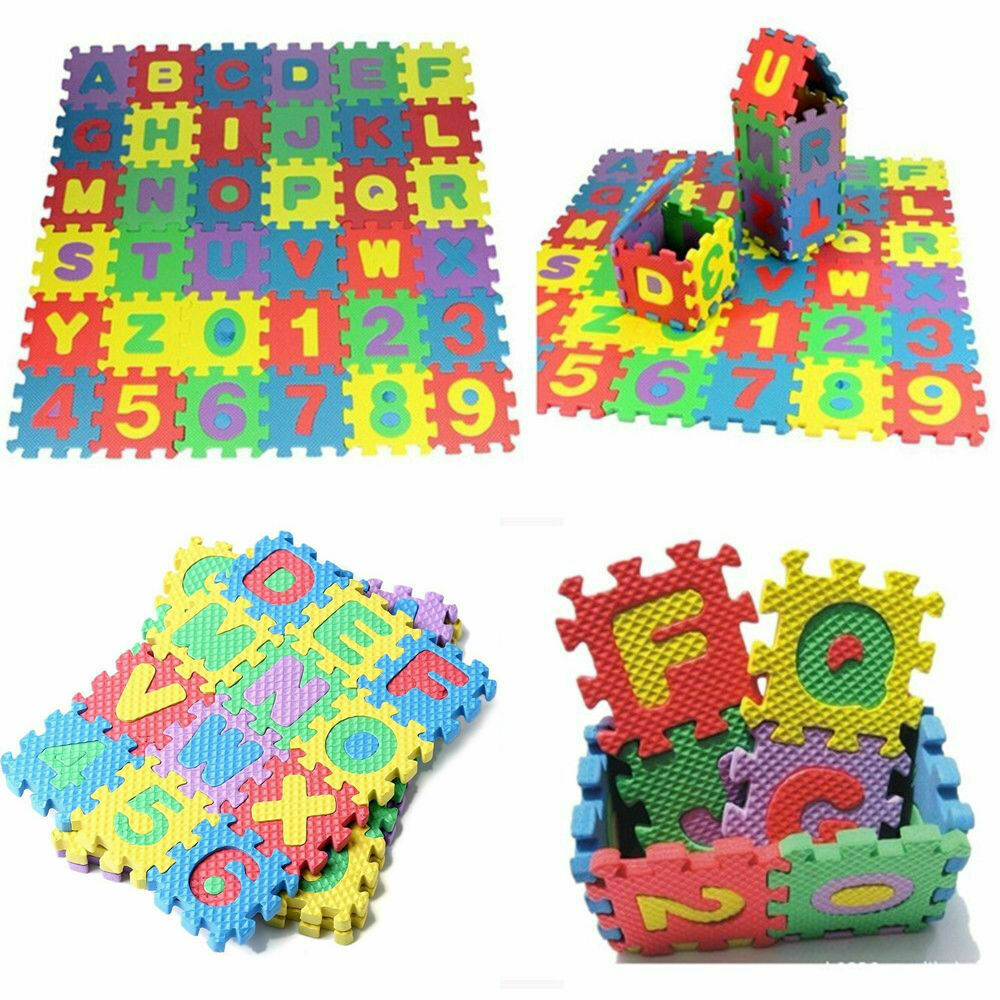 36*/Set Baby Kids Children Play Mats Alphabet Number Soft Foam Floor Mat Puzzle.