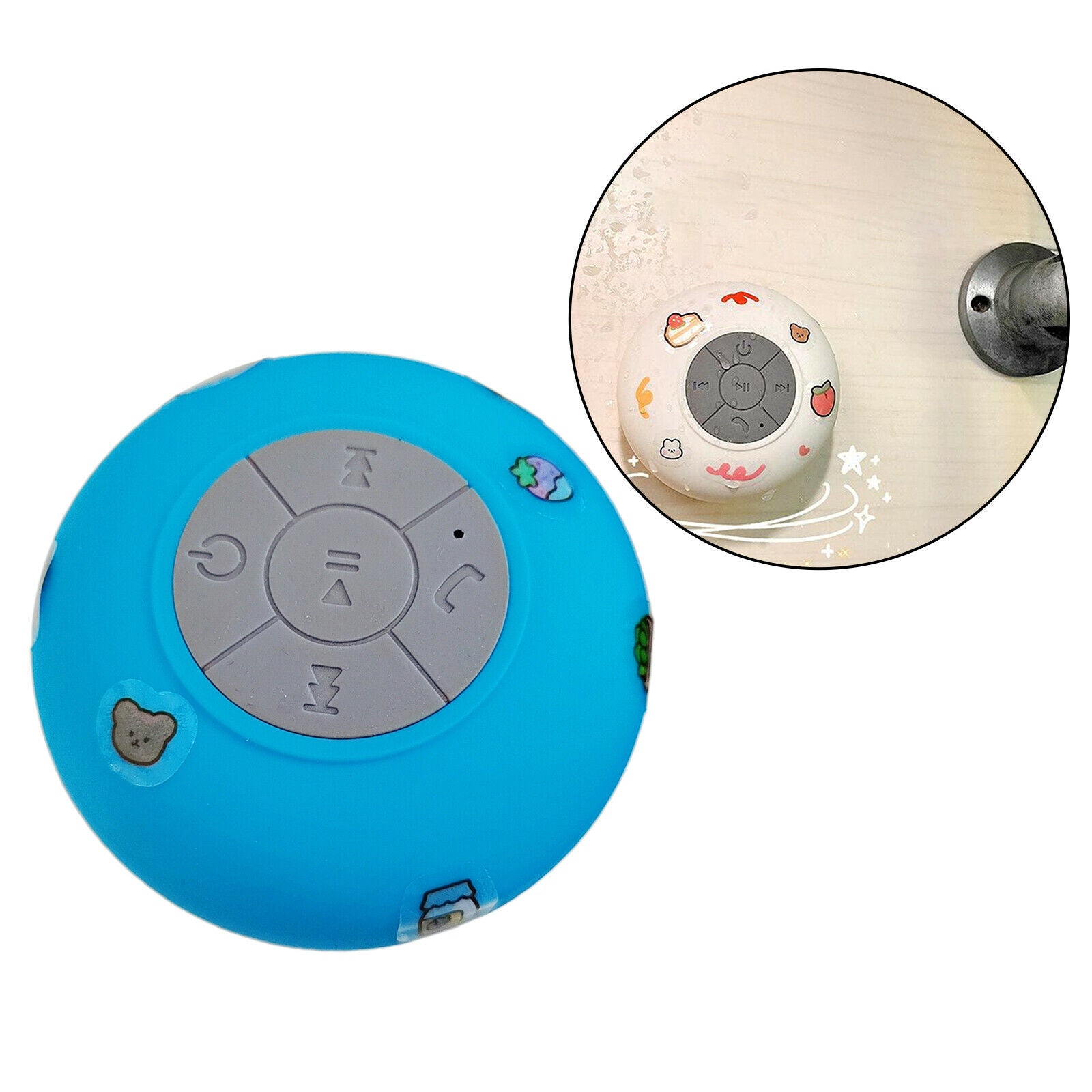 Wireless Bluetooth Shower Speaker with 3H Playtime with Built-in Mic Blue