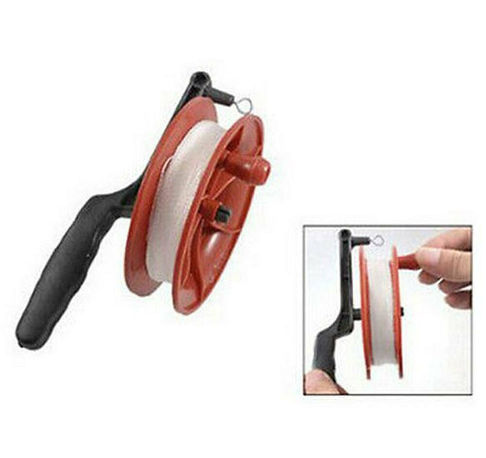 Twisted String Line With Red Wheel Kite Reel Winder Grip Handle Set