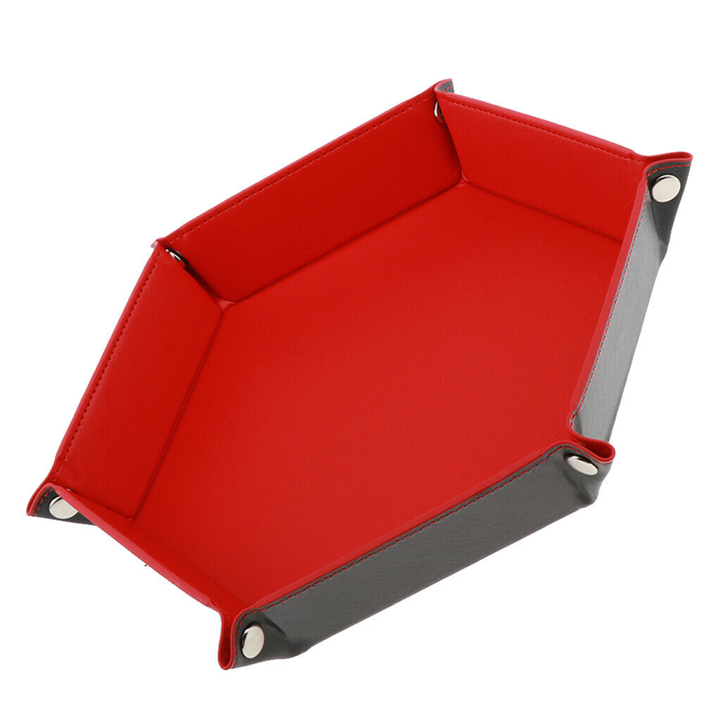 2 lot 9'' Lightweight Foldable Dice Storage Tray Box for RPG Black+Red