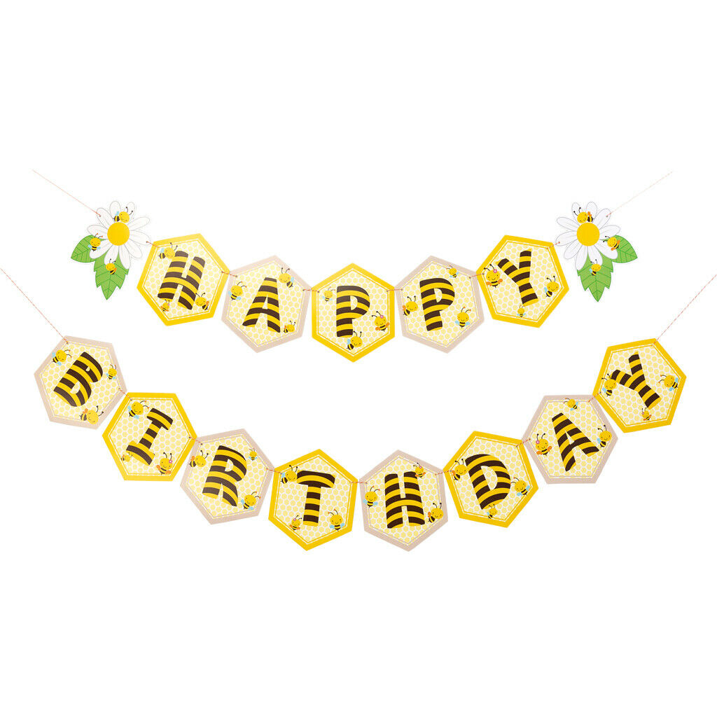 Mini Bee Happy Birthday Bunting Banner Birthday Party Decoration Supplies