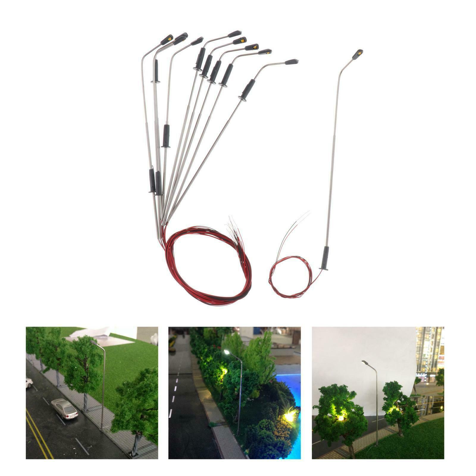 Set of 10 Train Railroad LED Light Garden Landscape 3V Lamppost 1:150 N 8cm
