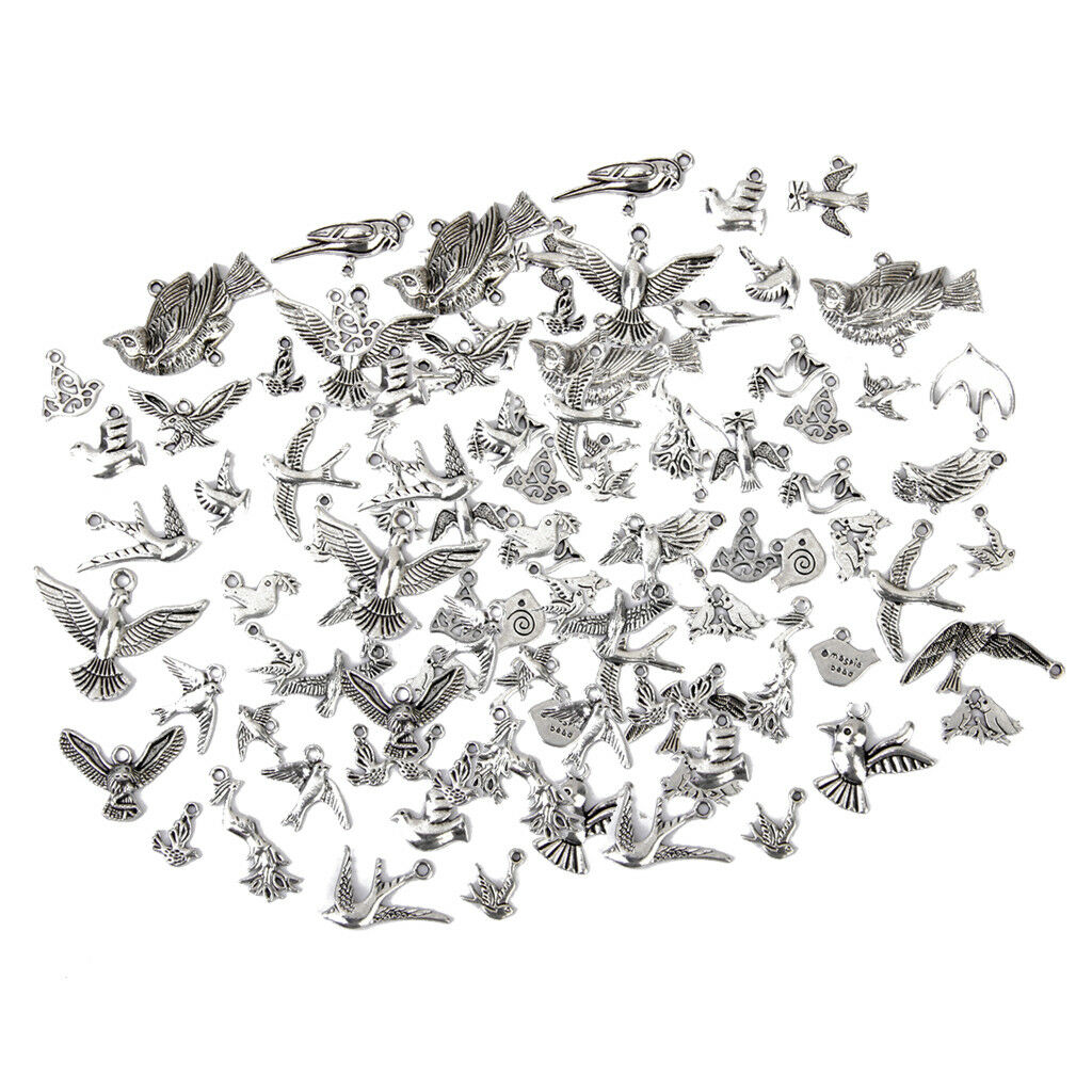 100 Pieces/ Lot Mixed Birds Pendant Charm DIY Multi Purpose Jewelry Findings