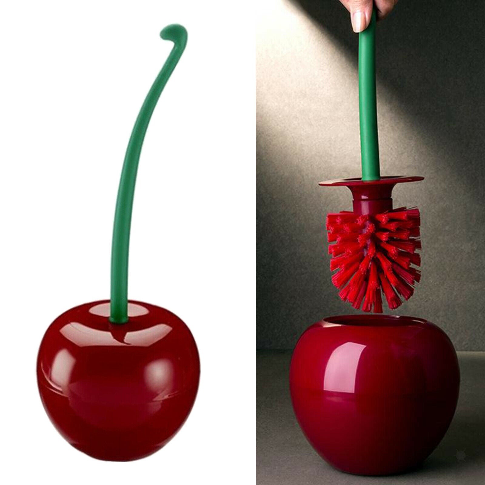 Toilet Bowl Cleaning Brush and Holder for Bathroom Deep-Cleaning Wine Red