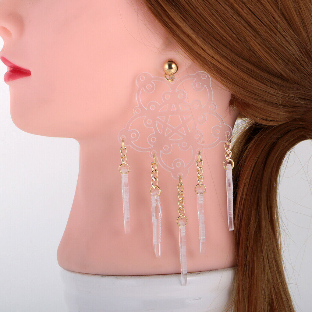 Female Transparent Fashion Star Flower Dangle Exotic Earrings Jewelry