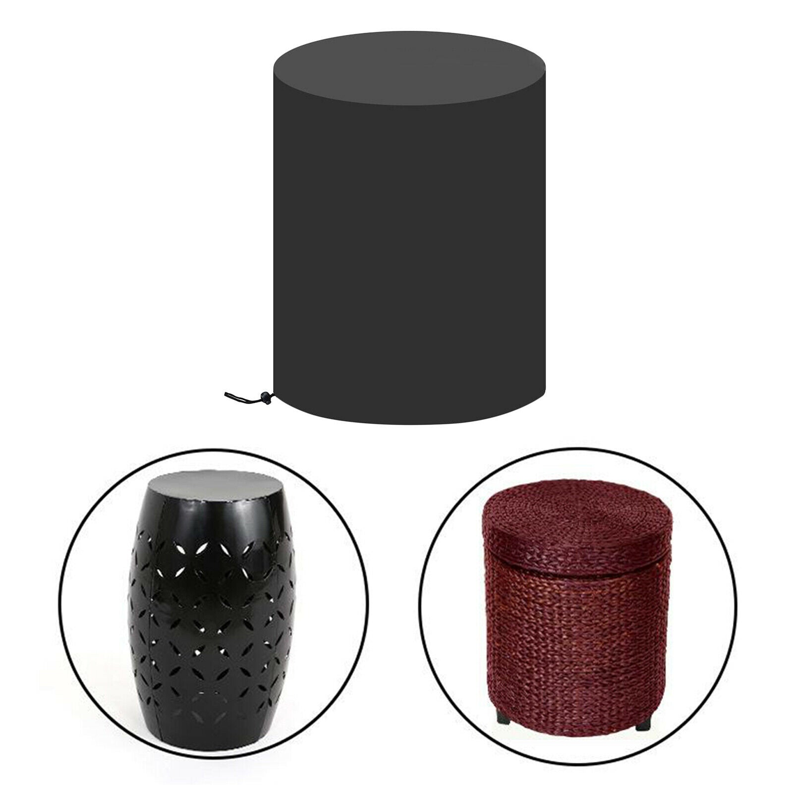 Small Round Patio Table Tea Table Cover 52x58cm Waterproof Outdoor