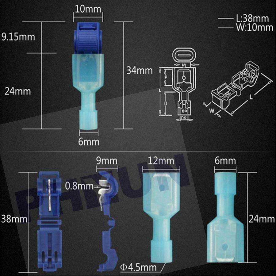 240PCS 22-10 AWG T-Tap Quick Insulated Splice Wire Terminal Connectors Combo Kit