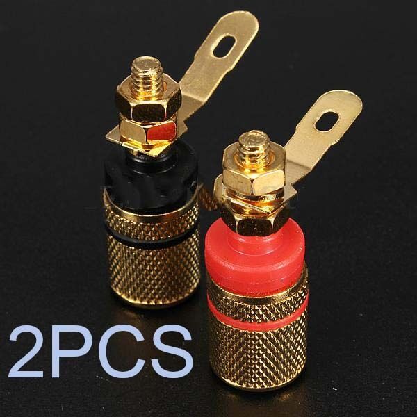 2Pcs Amplifier Speaker Terminal Binding Post Banana Plug Socket Connector tT