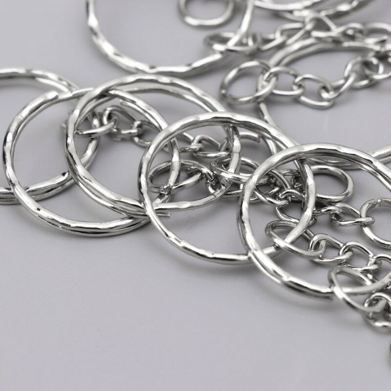 100pcs/set 25mm Keyring Keychain Split Ring Short Chain Key Fob DIY Rings Craft