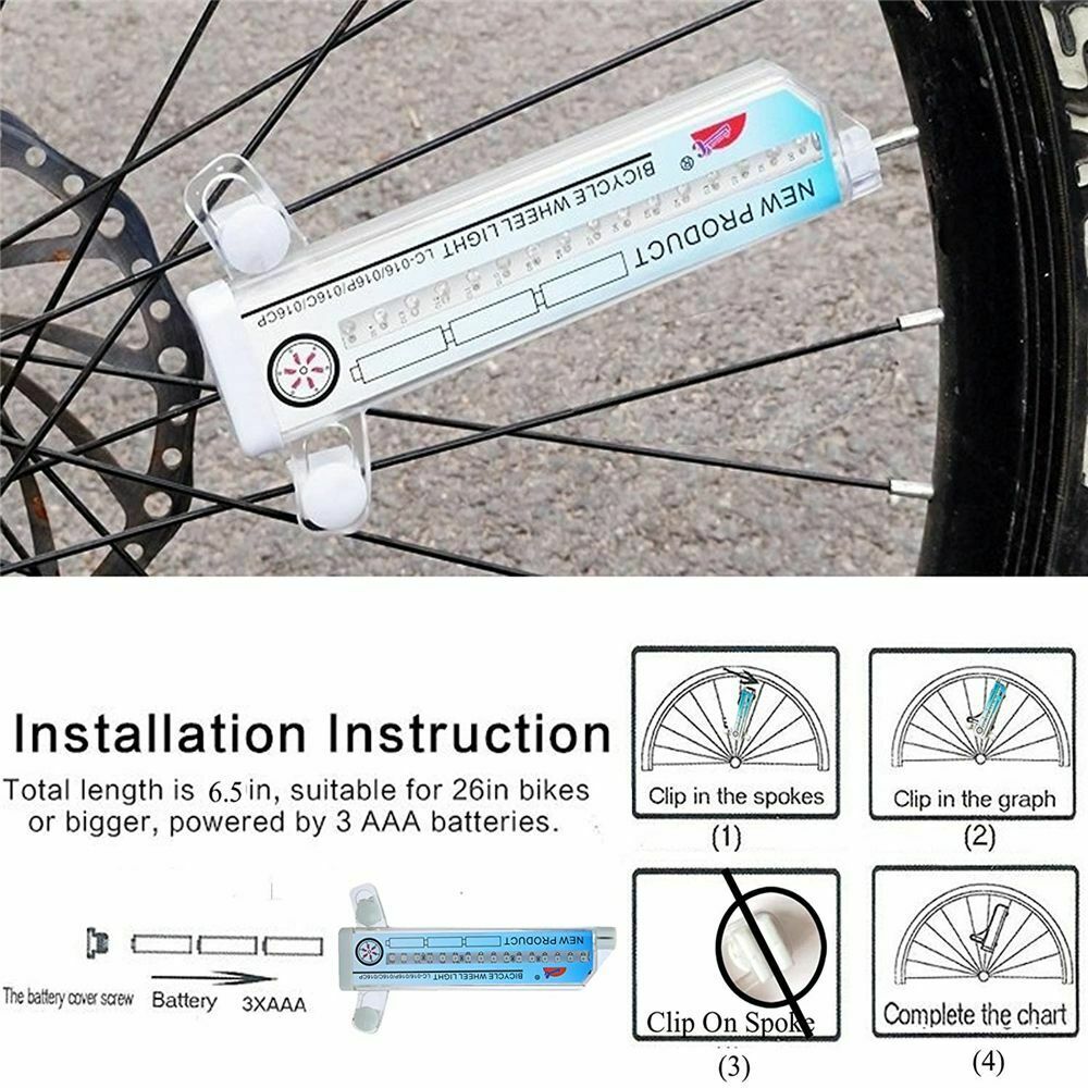 Safety LED Rainbow Colorful Bike spoke lamp Signal Bicycle Wheel Light Tire